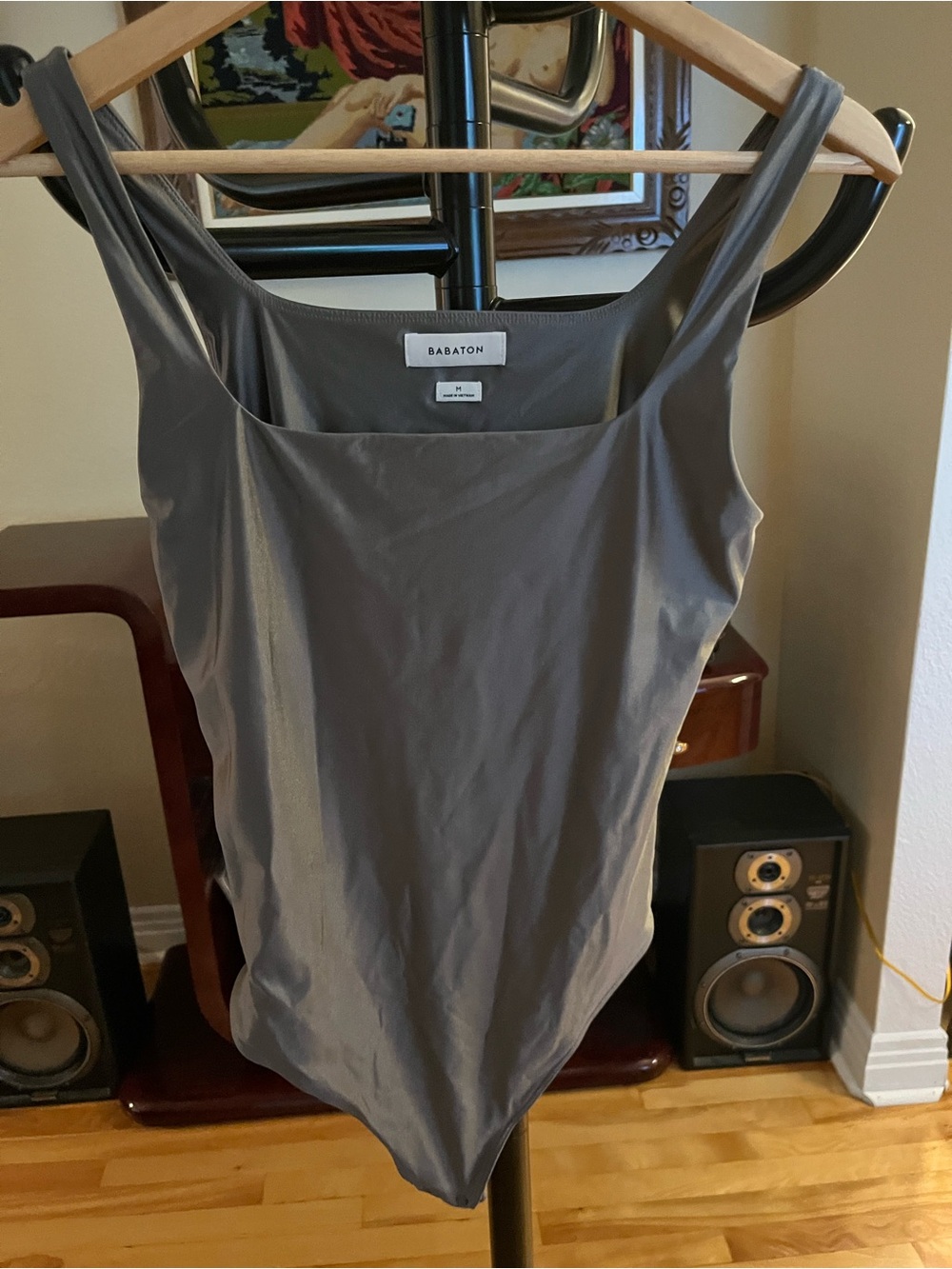 Babaton Silver Square Neck Bodysuit